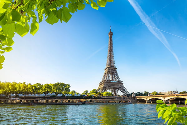Seine in Paris with Eiffel Tower