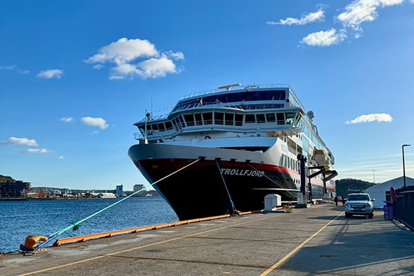 MS Trollfjord in the sunny port of Olso