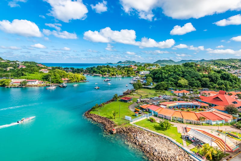 Port Castries, Saint Lucia, Caribbean Island.