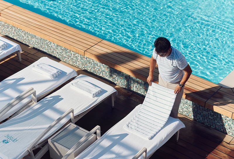 Crew and staff onboard Crystal Cruises Crystal Serenity