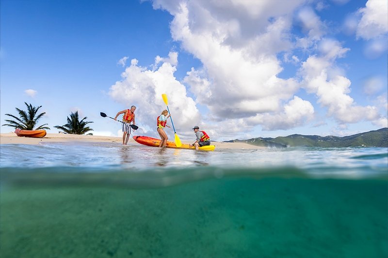 seabourn guests kayaking in the caribbean