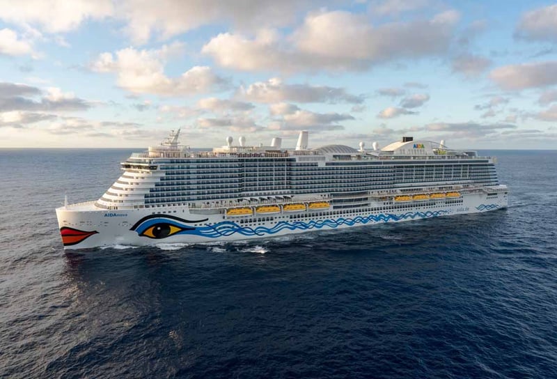 AIDA Cruises from Southampton in 2026 - AIDAnova at sea.
