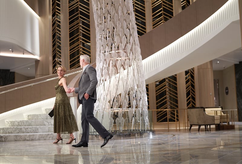 Grand Staircase on Oceania Cruises - Onboard Atmosphere - Oceania vs Azamara - Which Cruise Line Should You Choose