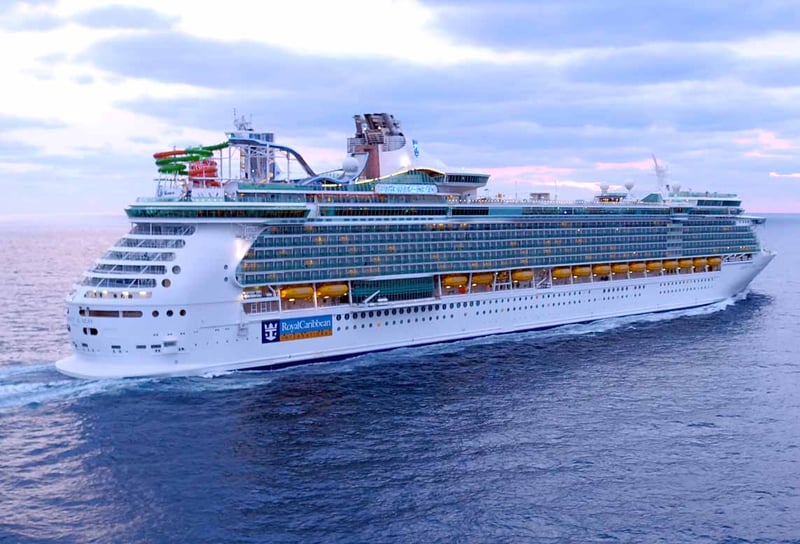 Royal Caribbean cruises from Southampton - Liberty of the Seas sailing at sunset.