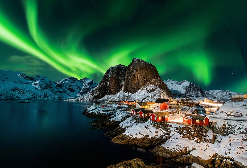 Aurora borealis over Hamnoy in Norway - Northern Lights Cruises 2026 When, Where and How to See the Aurora