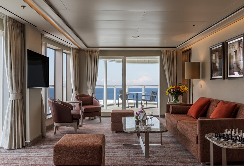 Silversea Cruises Silver Ray OTIVM Suite Living Area - How to Choose the Right Cruise Cabin Inside, Balcony or Suite