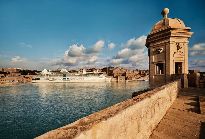 Silversea Cruises docked in Vallerra Harbour in the Mediterranean - Silversea vs Regent Seven Seas Which Luxury Cruise Line