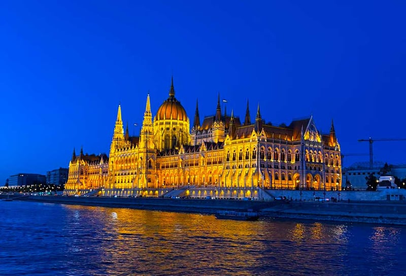 AmaWaterways-AmaMora-on-the-Danube-river-history-view-of-Budapest-Parliment-at-night-time-lit-up---AmaWaterways-AmaMora-Review-May-2026