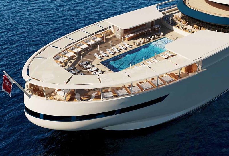 Four-Seasons-Yacht-Front-of-Yacht-Exterior-View-What's-included-on-a-Four-Seasons-Yacht-cruise