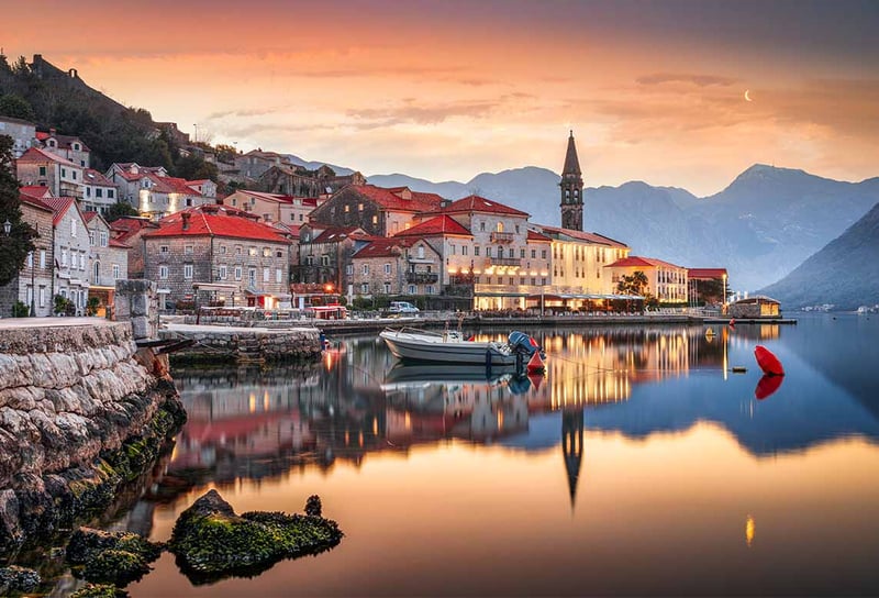 Perast-Montenegro-historic-townscape-in-Kotor-Bay-at-dawn-Best-Mediterranean-Cruise-Lines-2027