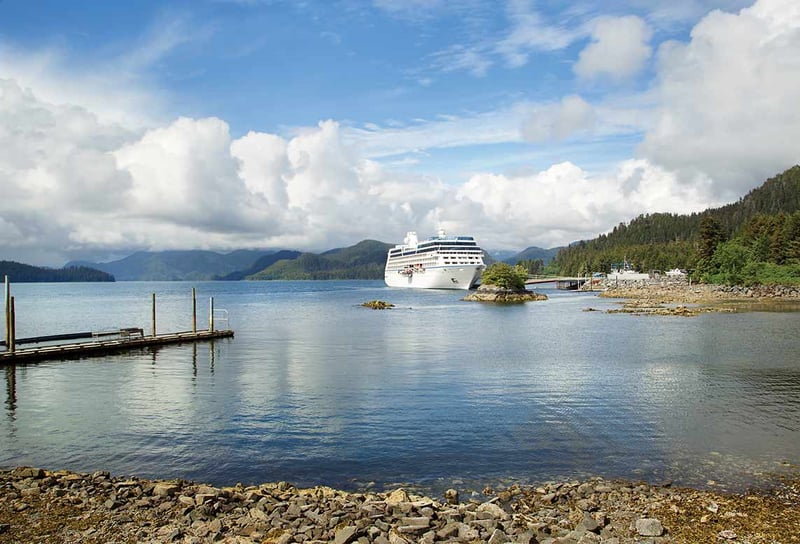 Oceania-Cruises-Oceania-Regatta-in-Alaska-Icy-Strait-Point-Luxury-Cruise-Lines
