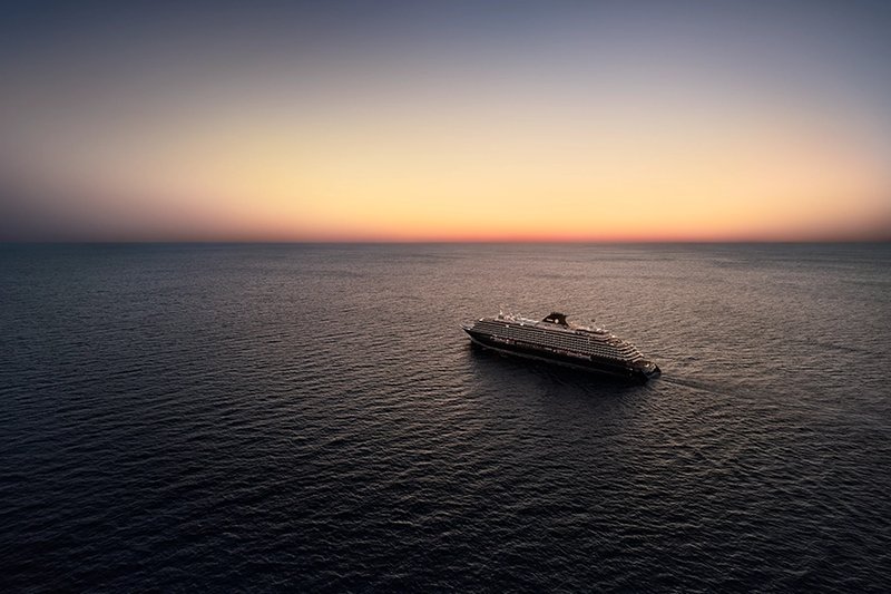 explora journeys ship at sunset