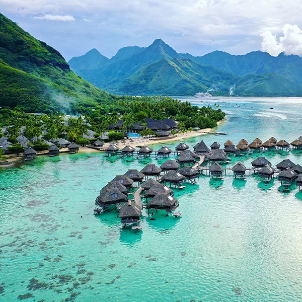 Overwater bungalow's in the French Polynesia - 10 Ultimate Bucket List Destinations Revealed by Top Cruise Bloggers