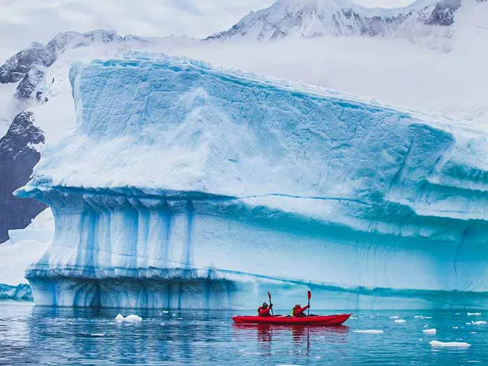 Kayaking in Antarctica.