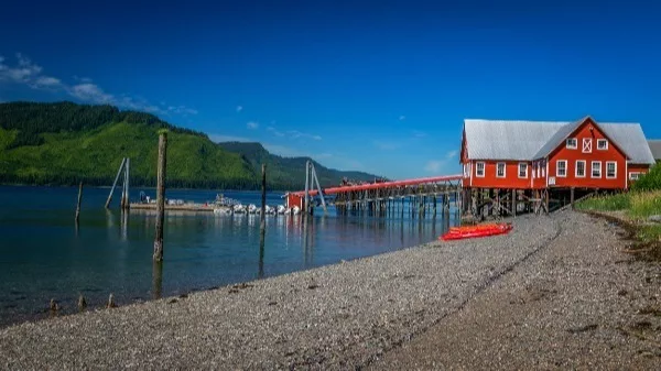The restored salmon cannery at Icy Strait Point