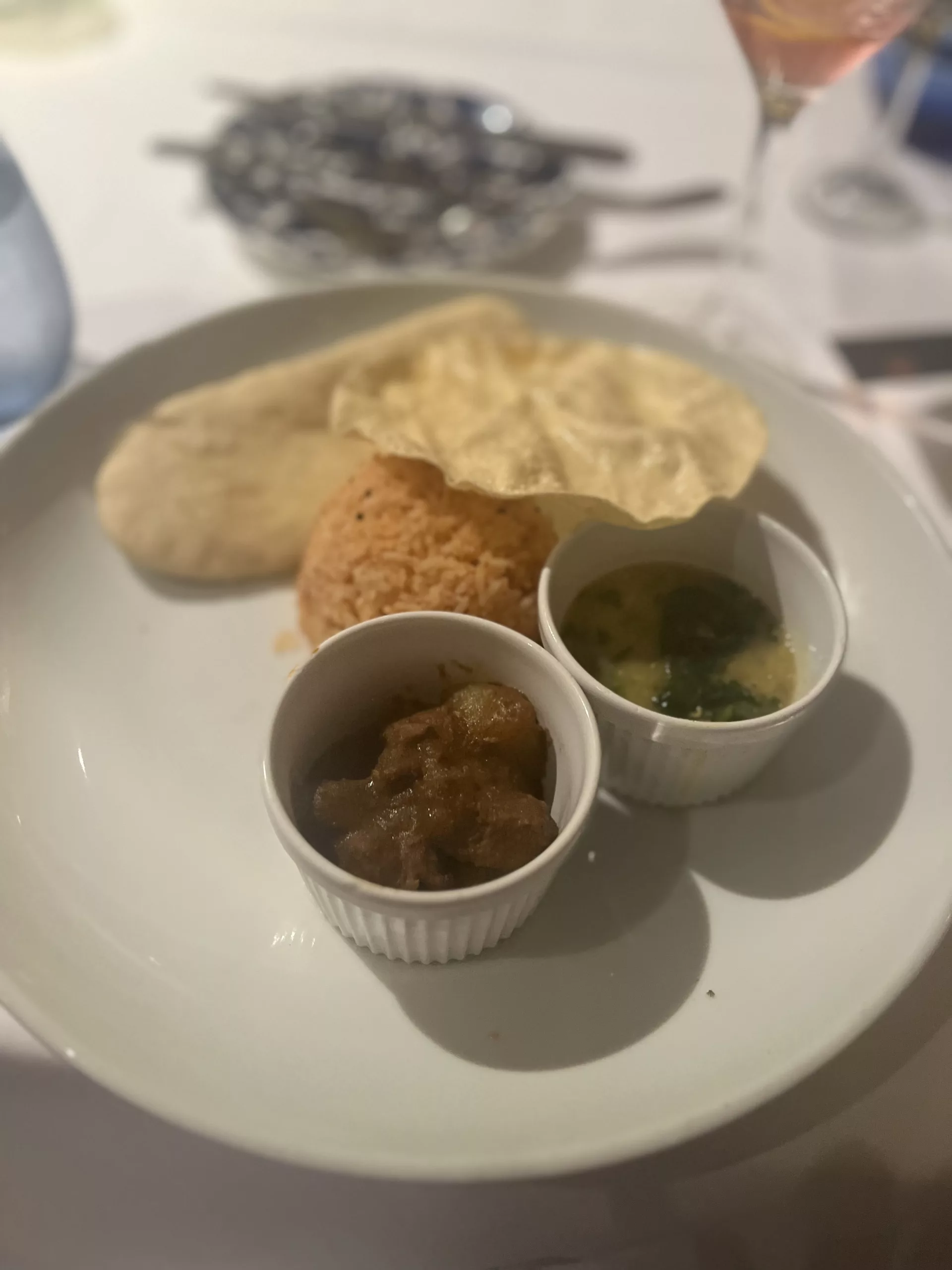 Lamb Madras With Assortments In The Main Dining Restaurant Scaled