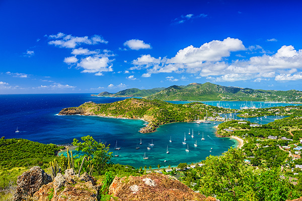 Sunny view of Shirley Heights in Antigua, the Carribbean