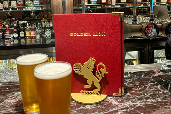 The Golden Lion on Cunard Queen Anne